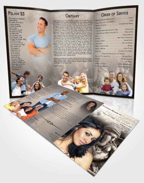 Obituary Template Trifold Brochure Tranquil Ganesha Surprise