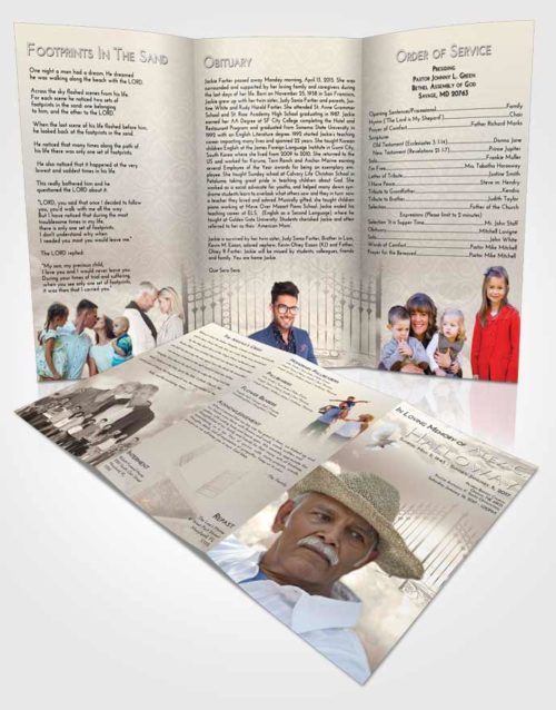 Obituary Template Trifold Brochure Tranquil Gates to Heaven