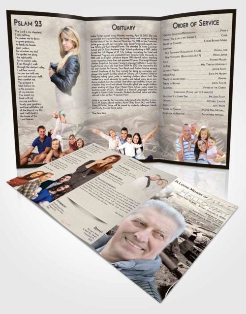 Obituary Template Trifold Brochure Tranquil Hunters Life