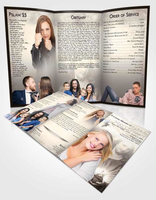 Obituary Template Trifold Brochure Tranquil Jesus Christ