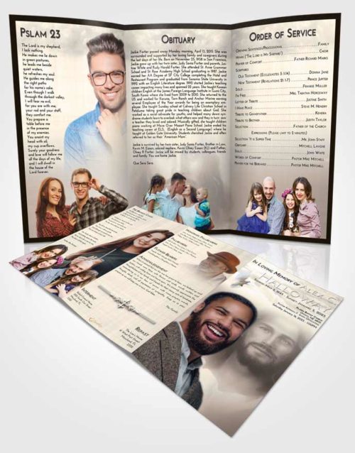 Obituary Template Trifold Brochure Tranquil Jesus in Heaven