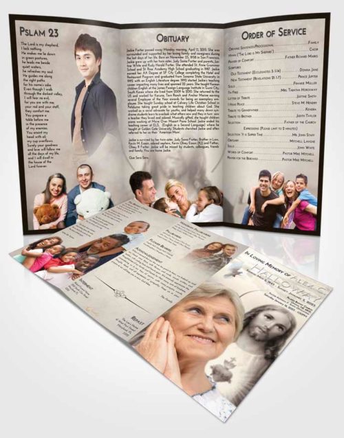 Obituary Template Trifold Brochure Tranquil Jesus our Lord