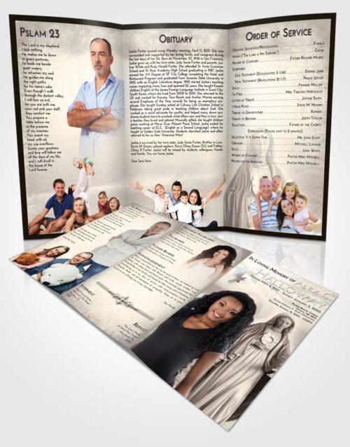 Obituary Template Trifold Brochure Tranquil Mary Full of Grace