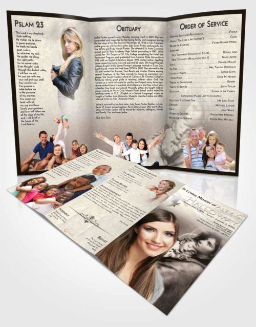 Obituary Template Trifold Brochure Tranquil Mary and Jesus