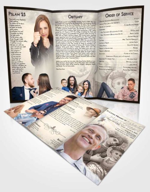 Obituary Template Trifold Brochure Tranquil Marys Love