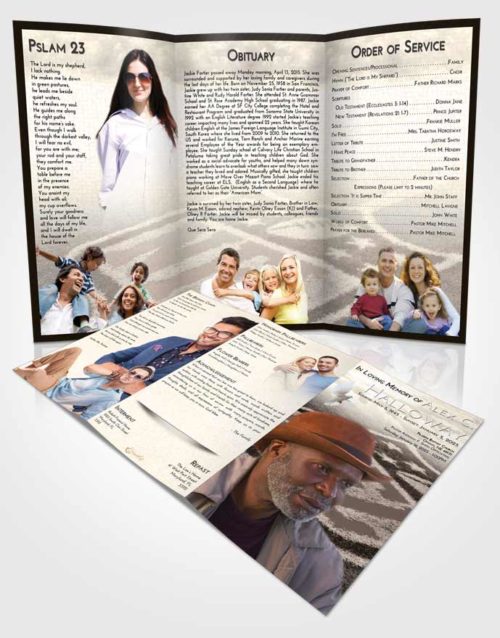 Obituary Template Trifold Brochure Tranquil NFL Football