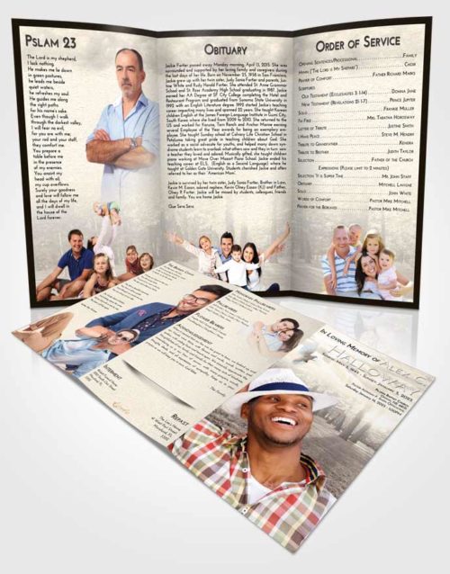 Obituary Template Trifold Brochure Tranquil National Park