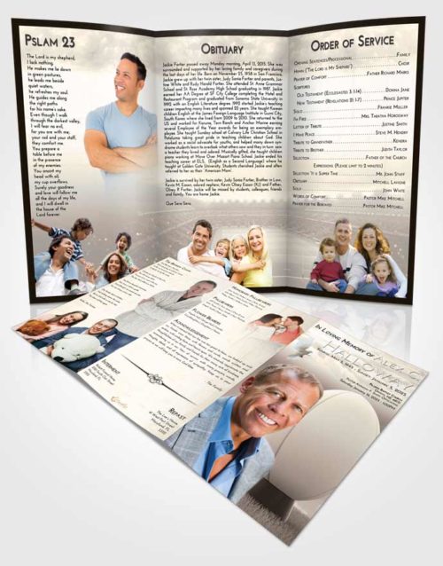 Obituary Template Trifold Brochure Tranquil Rugby Honor