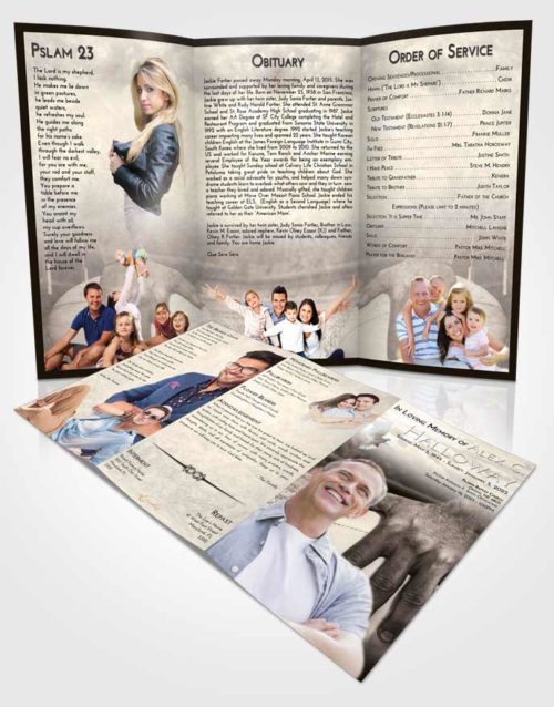 Obituary Template Trifold Brochure Tranquil Rugby Surprise