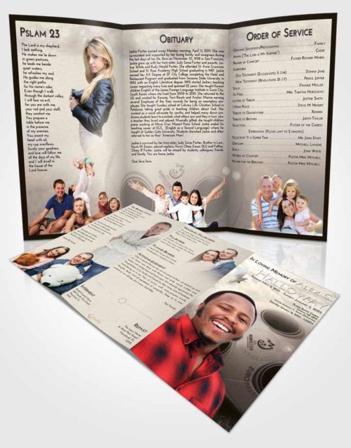 Obituary Template Trifold Brochure Tranquil Soccer Miracle