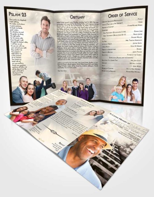 Obituary Template Trifold Brochure Tranquil Stairway for the Soul