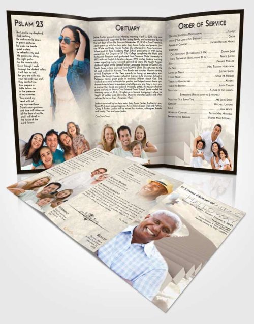 Obituary Template Trifold Brochure Tranquil Stairway to Divinity