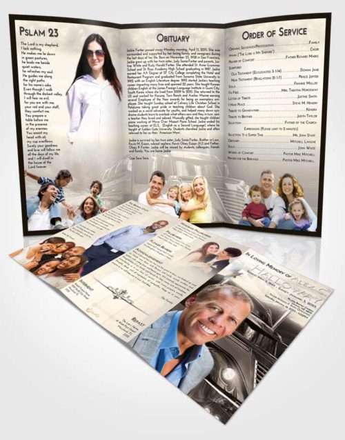 Obituary Template Trifold Brochure Tranquil Trucker Life