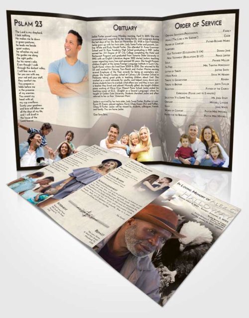 Obituary Template Trifold Brochure Tranquil Veterans Journey
