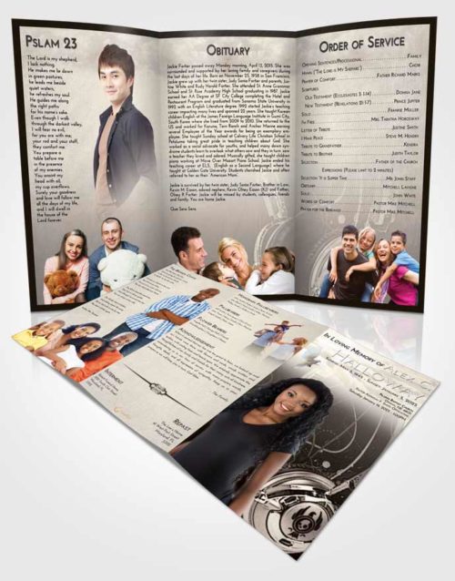 Obituary Template Trifold Brochure Tranquil Vivace