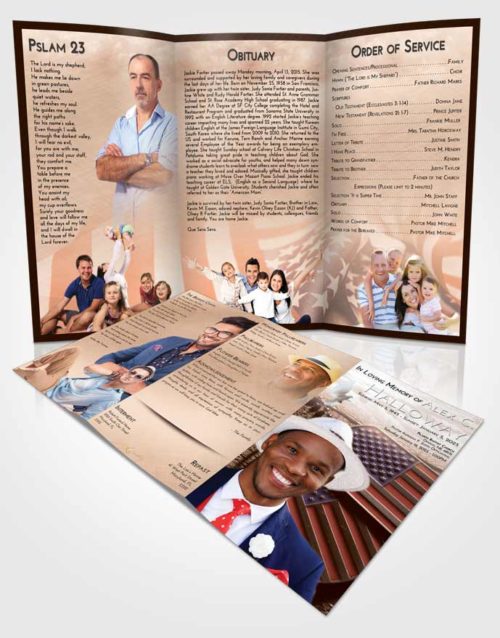 Obituary Template Trifold Brochure Vintage Love American Memory