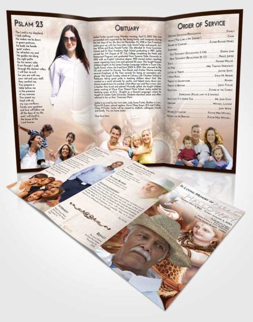 Obituary Template Trifold Brochure Vintage Love Lord Shiva Excellence