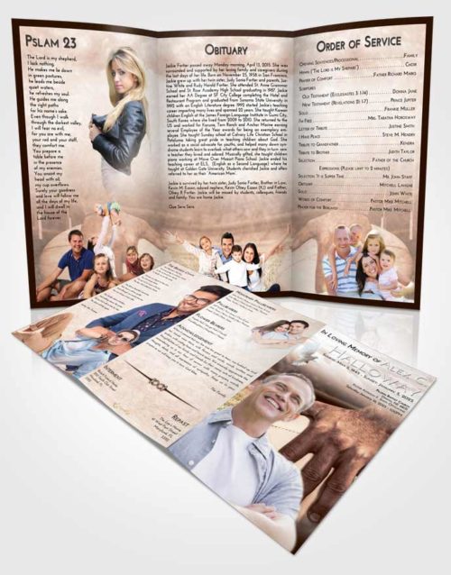 Obituary Template Trifold Brochure Vintage Love Rugby Surprise