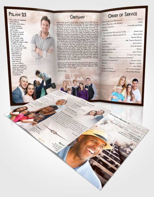 Obituary Template Trifold Brochure Vintage Love Stairway for the Soul