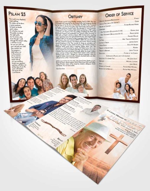 Obituary Template Trifold Brochure Vintage Love The Cross of Life
