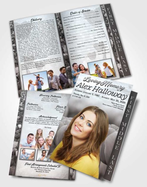 2 Page Graduated Step Fold Funeral Program Template Brochure Beautiful Tulip Surprise