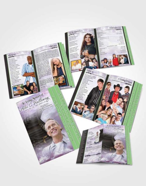 4 Page Grad Obituary Template Brochure Heavens Respectful Stairway