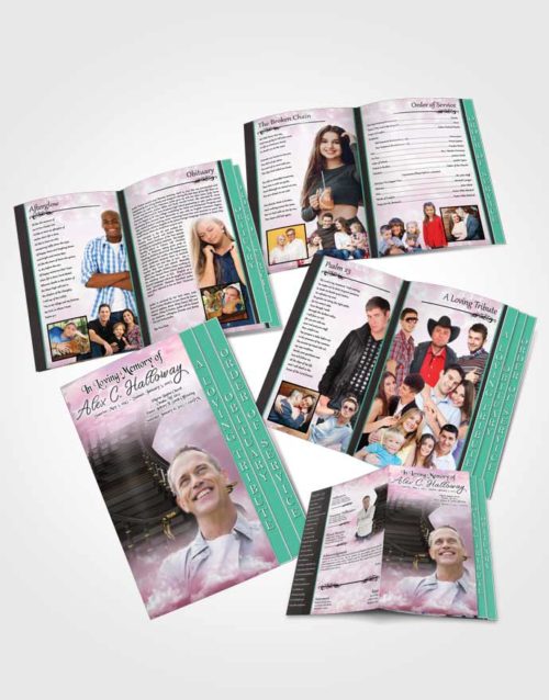 4 Page Grad Obituary Template Brochure Heavens Wholesome Stairway