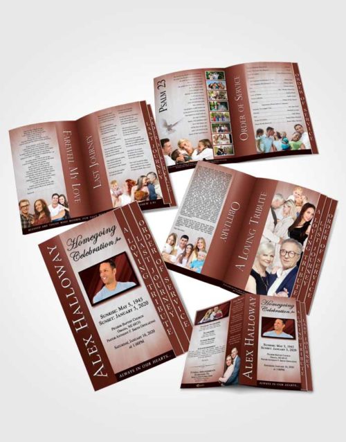 4 Page Grad Obituary Template Brochure Perfect Eternity