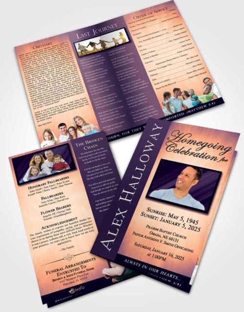 Bifold Order Of Service Obituary Template Brochure Smooth Eternity