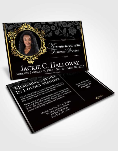 Funeral Announcement Card Template Beautiful Astonishment Dark