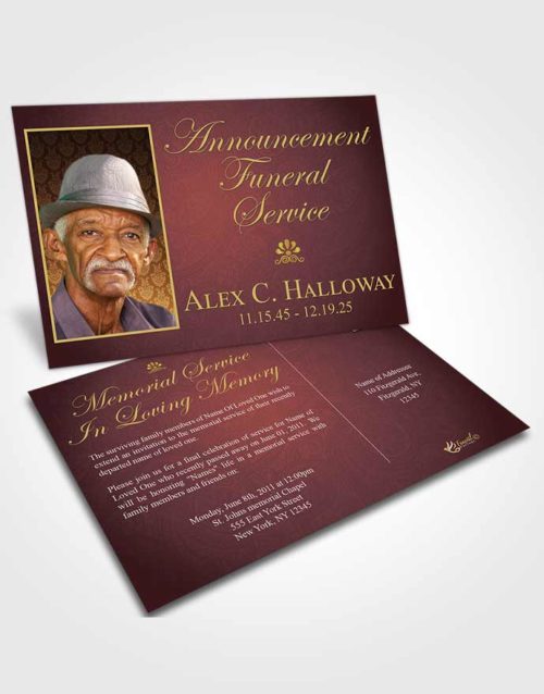 Funeral Announcement Card Template Calm Eagerness