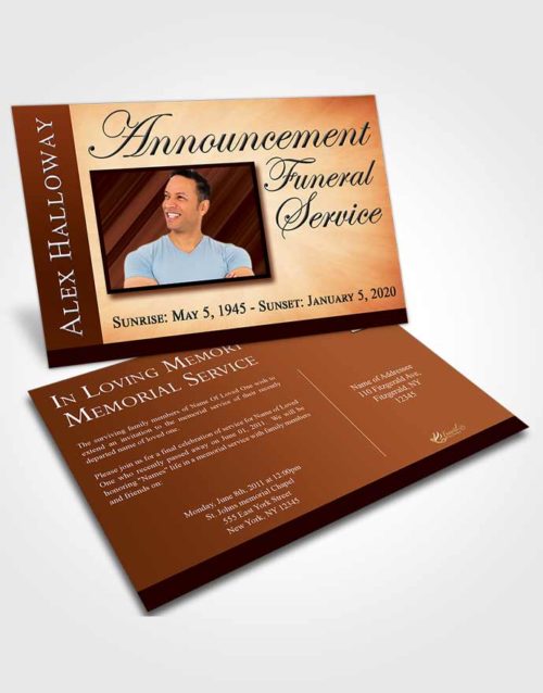 Funeral Announcement Card Template Calm Eternity