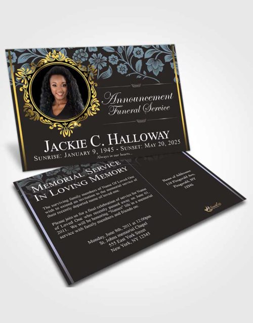 Funeral Announcement Card Template Collected Astonishment Dark