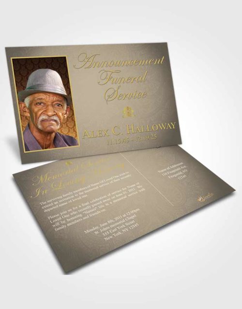 Funeral Announcement Card Template Collected Eagerness