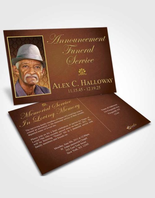 Funeral Announcement Card Template Composed Eagerness