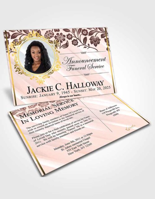 Funeral Announcement Card Template Cool Astonishment Light