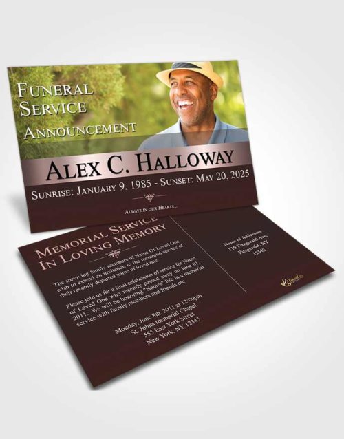 Funeral Announcement Card Template Cool Classy Wonder