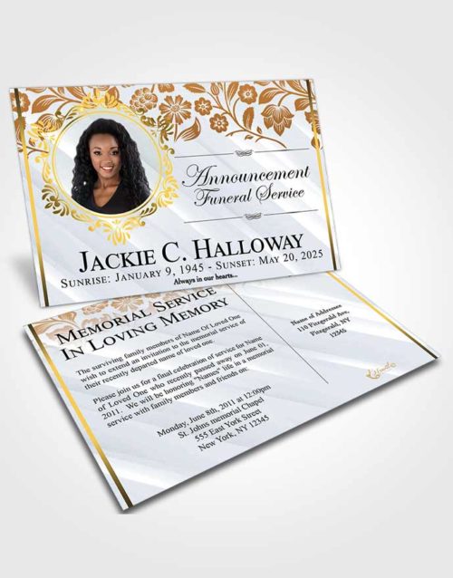 Funeral Announcement Card Template Dazzling Astonishment Light