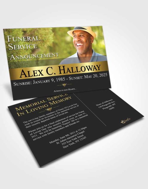Funeral Announcement Card Template Early Classy Wonder