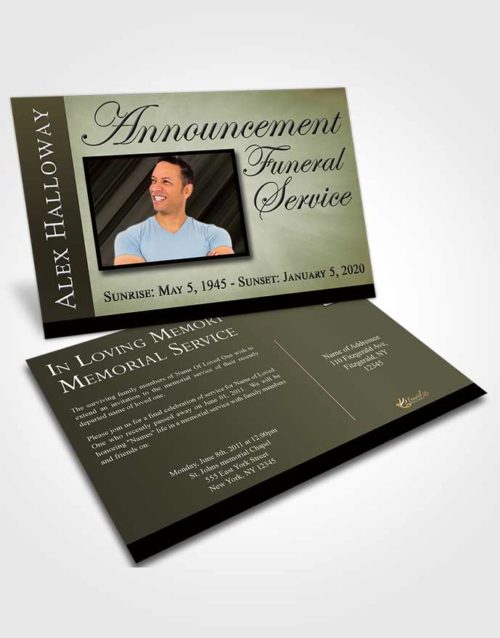 Funeral Announcement Card Template Evening Eternity