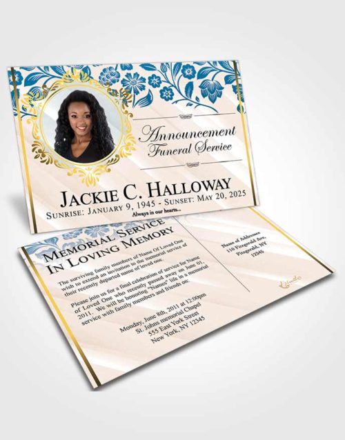 Funeral Announcement Card Template Graceful Astonishment Light