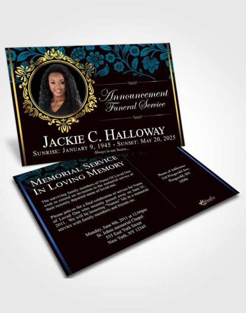 Funeral Announcement Card Template Natural Astonishment Dark