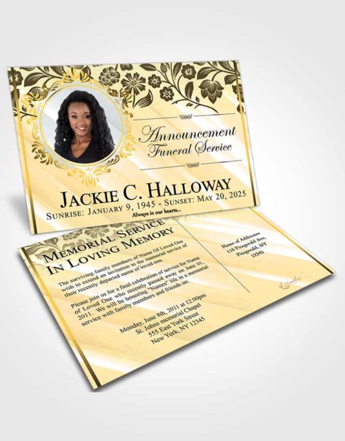 Funeral Announcement Card Template Pacific Astonishment Light