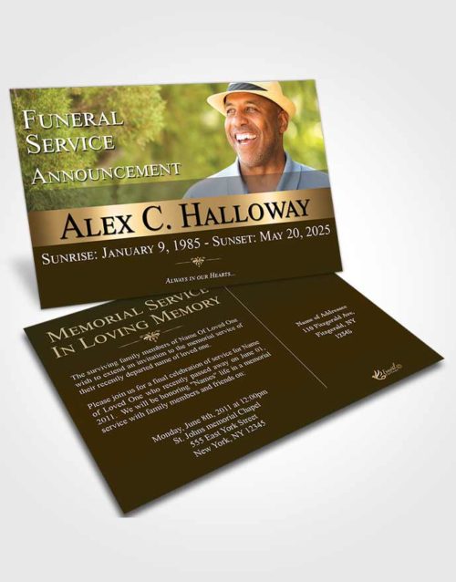 Funeral Announcement Card Template Pacific Classy Wonder