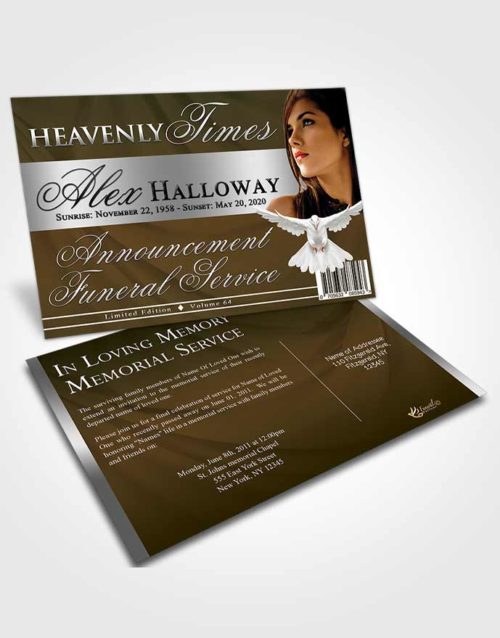 Funeral Announcement Card Template Pacific Heavenly Times
