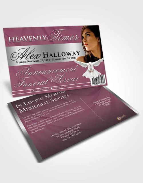 Funeral Announcement Card Template Respectful Heavenly Times