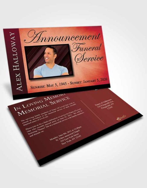 Funeral Announcement Card Template Sapphire Eternity