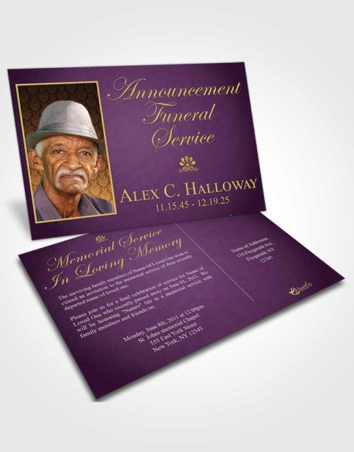 Funeral Announcement Card Template Serene Eagerness