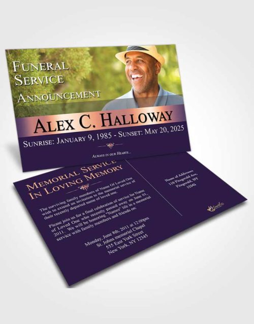 Funeral Announcement Card Template Smooth Classy Wonder