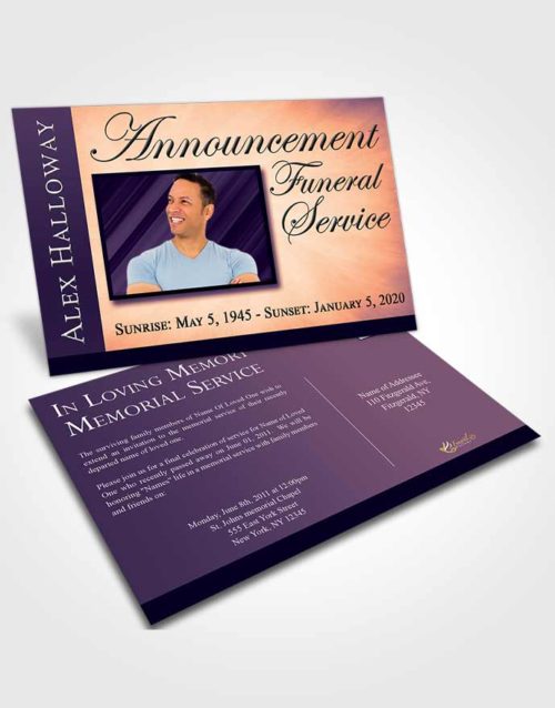 Funeral Announcement Card Template Smooth Eternity